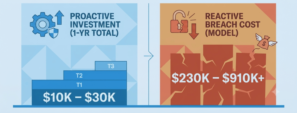 How Much Does a Small Business Security Audit Cost in 2026? Proactive security audit cost vs reactive breach cost comparison