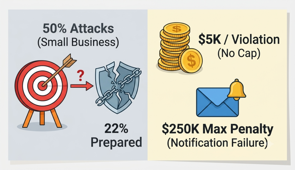 7 Best Cybersecurity Firms in NYC for Small Businesses NYC cybersecurity firms - NYC small business cybersecurity penalty stats: $5K per violation, $250K max fine