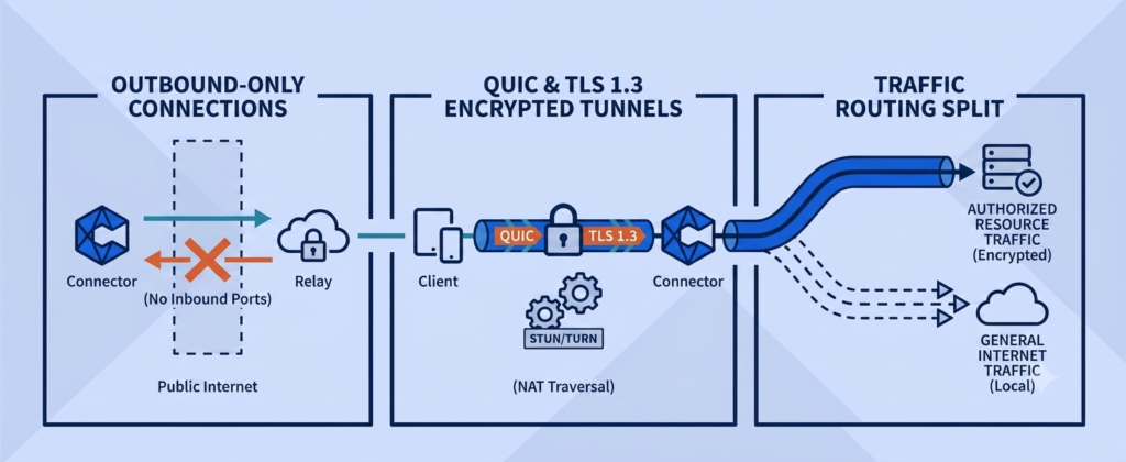 7 Best VPNs for Small Business Remote Teams: Dedicated IP Cost Realities Twingate zero-trust VPN architecture: outbound-only connector and traffic split
