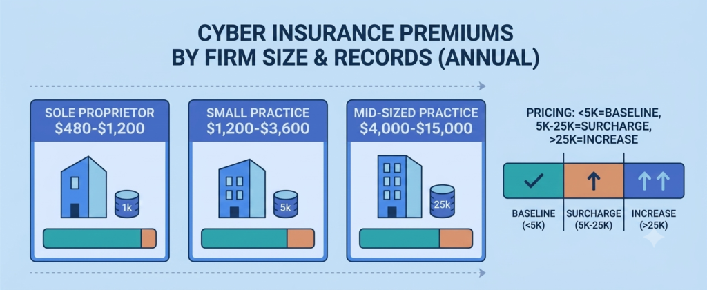 How Much Does Cyber Insurance Cost for Accounting Firms? Cyber insurance cost for accounting firms by size: sole proprietor to mid-sized practice