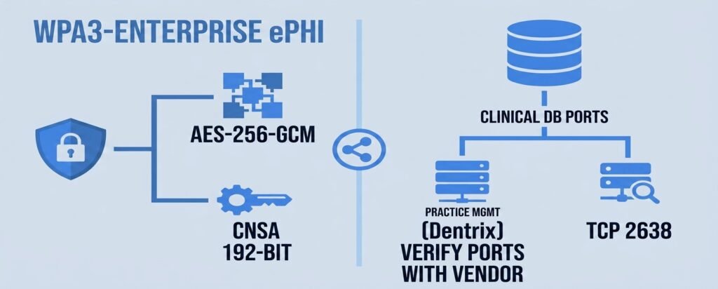 HIPAA-Compliant WiFi for Dental Offices: Secure Setup Guide WPA3-Enterprise encryption standards and clinical database port requirements for dental WiFi
