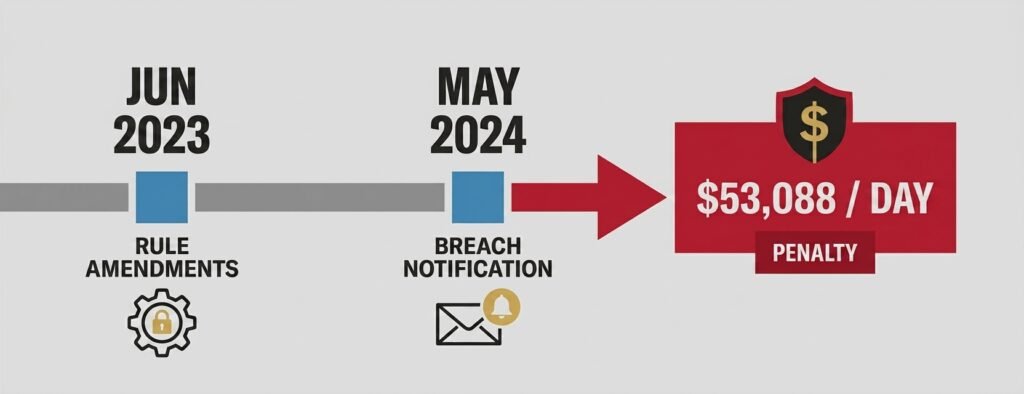 Password Managers for CPA Firms: FTC Safeguards & MFA Compliance FTC Safeguards Rule timeline: 2023 amendments, May 2024 breach notification, $53,088 daily penalty